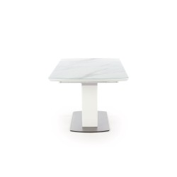 'BLANCO Extendable Table Top - White Marble / White, Leg - White' 'BLANCO Extendable Table Top - White Marble / White, Leg - White'