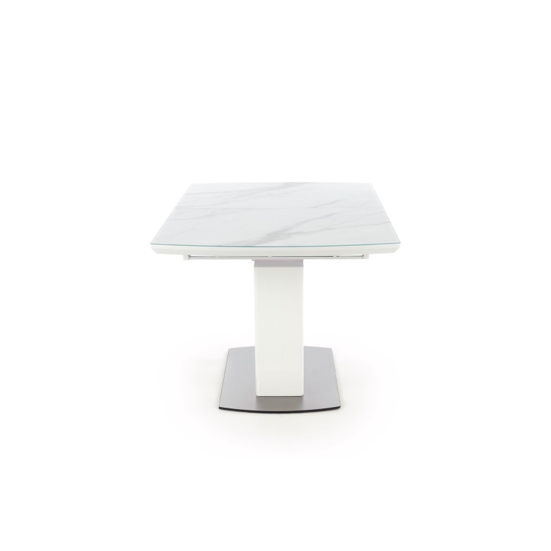 'BLANCO Extendable Table Top - White Marble / White, Leg - White' 'BLANCO Extendable Table Top - White Marble / White, Leg - White'
