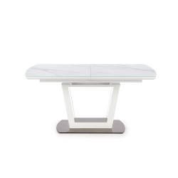 'BLANCO Extendable Table Top - White Marble / White, Leg - White' 'BLANCO Extendable Table Top - White Marble / White, Leg - White'