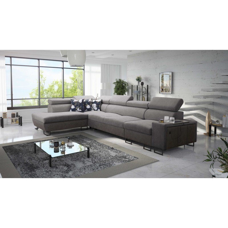 Ecksofa Prestige XI Maxi mit Schlaffunktion und USB-Anschluss | Polsterecke Weich im Griff, Freya 210.23 + Tauro 8207