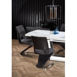 'BLANCO Extendable Table Top - White Marble / White, Leg - White' 'BLANCO Extendable Table Top - White Marble / White, Leg - White'