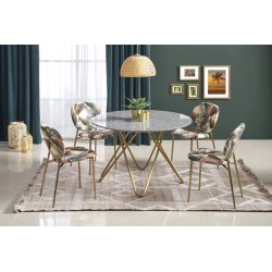 'BONELLO Table, Top - Ashen Marble, Legs - Gold'