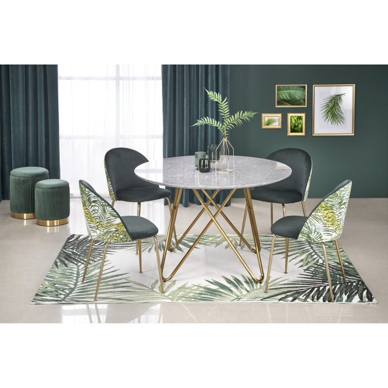 'BONELLO Table, Top - Ashen Marble, Legs - Gold' 'BONELLO Table, Top - Ashen Marble, Legs - Gold'