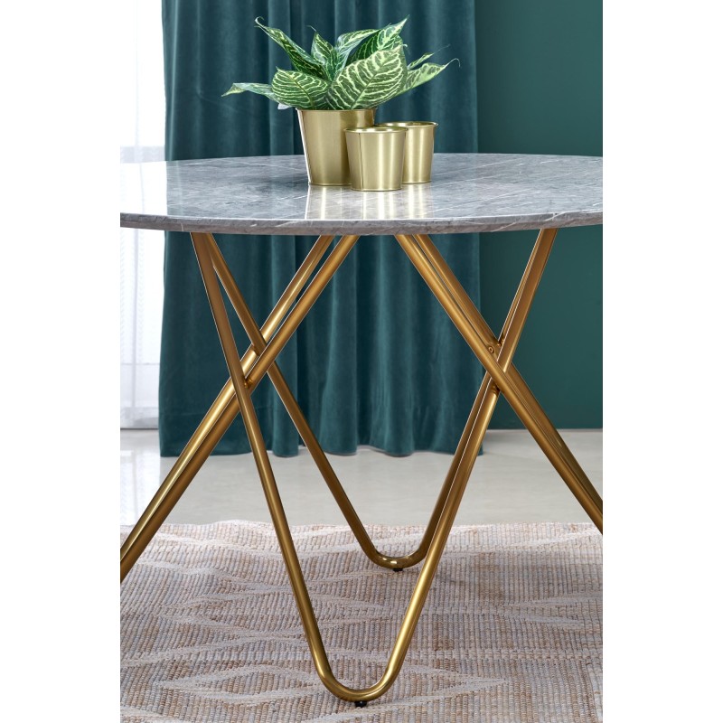 'BONELLO Table, Top - Ashen Marble, Legs - Gold' 'BONELLO Table, Top - Ashen Marble, Legs - Gold'