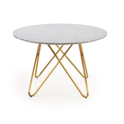 'BONELLO Table, Top - Ashen Marble, Legs - Gold' 'BONELLO Table, Top - Ashen Marble, Legs - Gold'