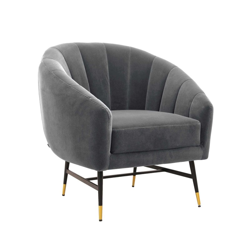 'BRITNEY Relaxation Armchair in Ash Grey / Black / Gold' 'BRITNEY Relaxation Armchair in Ash Grey / Black / Gold'