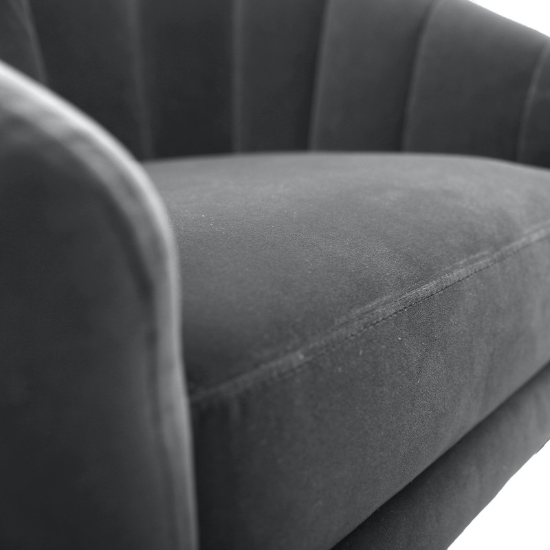 'BRITNEY Relaxation Armchair in Ash Grey / Black / Gold' 'BRITNEY Relaxation Armchair in Ash Grey / Black / Gold'