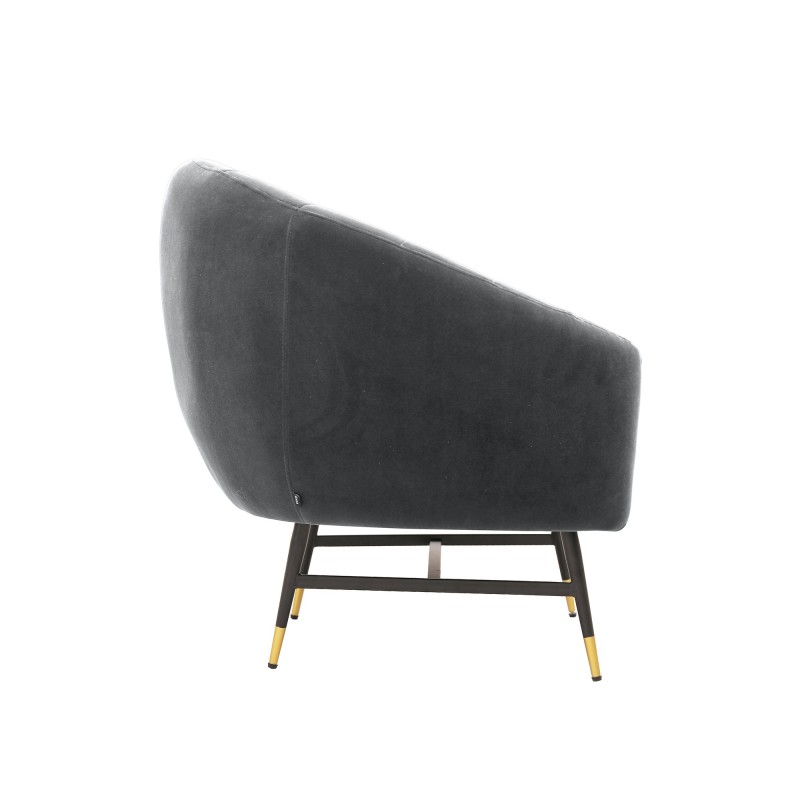 'BRITNEY Relaxation Armchair in Ash Grey / Black / Gold' 'BRITNEY Relaxation Armchair in Ash Grey / Black / Gold'