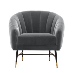 'BRITNEY Relaxation Armchair in Ash Grey / Black / Gold' 'BRITNEY Relaxation Armchair in Ash Grey / Black / Gold'