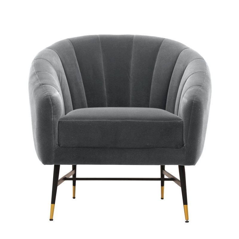 'BRITNEY Relaxation Armchair in Ash Grey / Black / Gold' 'BRITNEY Relaxation Armchair in Ash Grey / Black / Gold'