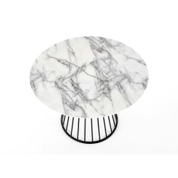 'BRODWAY Table Top - White Marble, Leg - Black' 'BRODWAY Table Top - White Marble, Leg - Black'