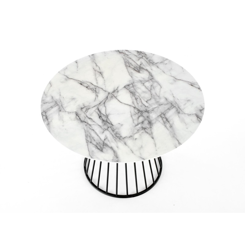 'BRODWAY Table Top - White Marble, Leg - Black' 'BRODWAY Table Top - White Marble, Leg - Black'