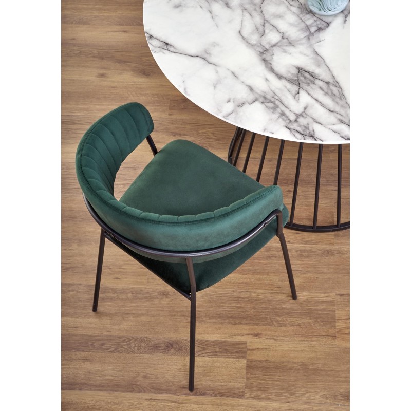 'BRODWAY Table Top - White Marble, Leg - Black' 'BRODWAY Table Top - White Marble, Leg - Black'