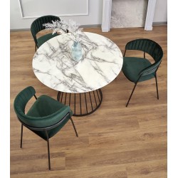 'BRODWAY Table Top - White Marble, Leg - Black' 'BRODWAY Table Top - White Marble, Leg - Black'
