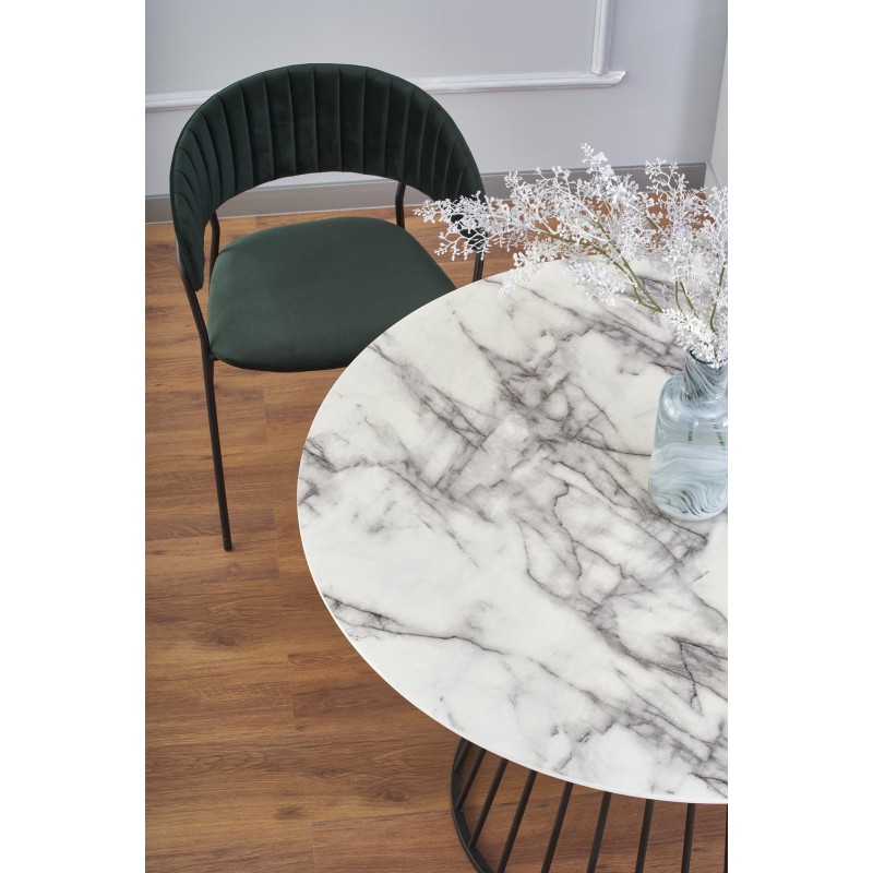 'BRODWAY Table Top - White Marble, Leg - Black' 'BRODWAY Table Top - White Marble, Leg - Black'