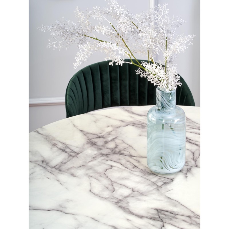 'BRODWAY Table Top - White Marble, Leg - Black' 'BRODWAY Table Top - White Marble, Leg - Black'