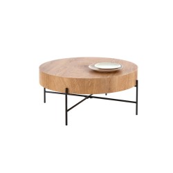 'BROOKLYN Natural Oak/Black Coffee Table'