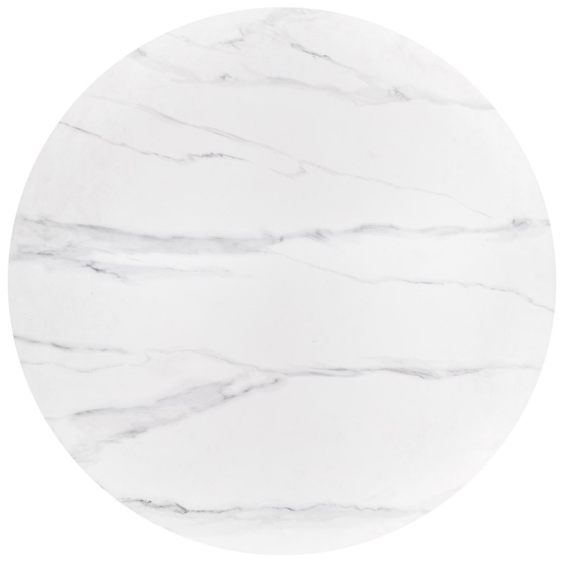 'BRUNO Round Table, White Marble / Walnut' 'BRUNO Round Table, White Marble / Walnut'