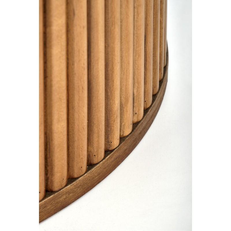 'BRUNO Round Table, White Marble / Walnut' 'BRUNO Round Table, White Marble / Walnut'