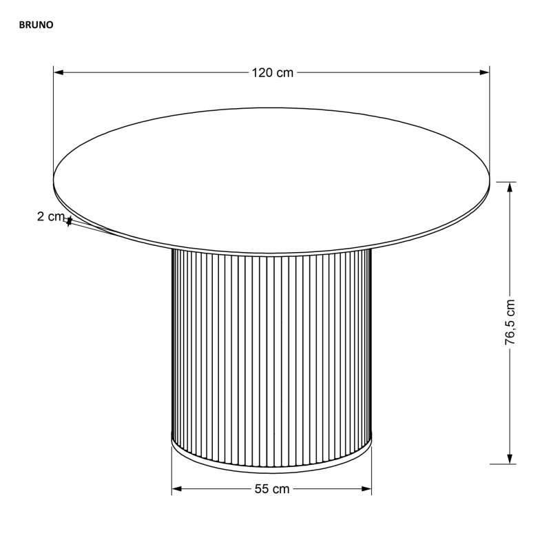 'BRUNO Round Table, White Marble / Walnut' 'BRUNO Round Table, White Marble / Walnut'