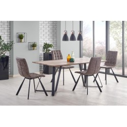 'CALGARY Table, Top - Rustic Walnut, Legs - Black' 'CALGARY Table, Top - Rustic Walnut, Legs - Black'