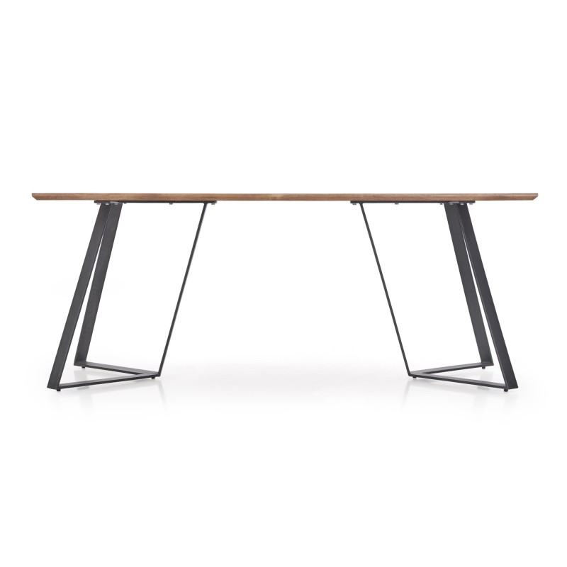 'CALGARY Table, Top - Rustic Walnut, Legs - Black' 'CALGARY Table, Top - Rustic Walnut, Legs - Black'