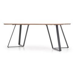 'CALGARY Table, Top - Rustic Walnut, Legs - Black' 'CALGARY Table, Top - Rustic Walnut, Legs - Black'