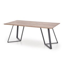 'CALGARY Table, Top - Rustic Walnut, Legs - Black' 'CALGARY Table, Top - Rustic Walnut, Legs - Black'