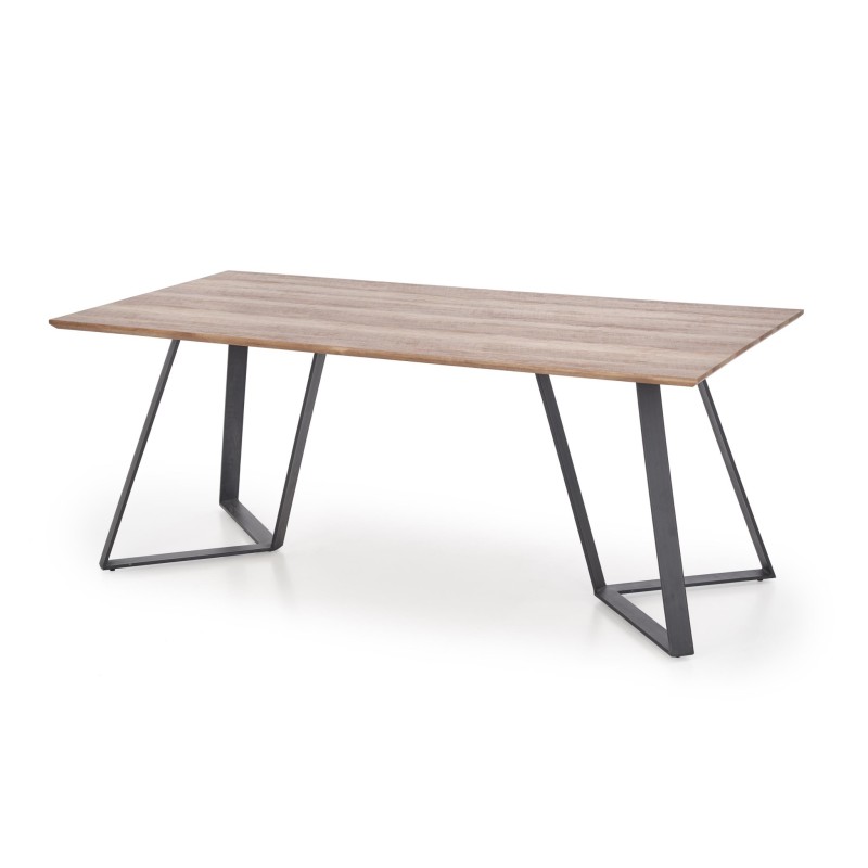 'CALGARY Table, Top - Rustic Walnut, Legs - Black' 'CALGARY Table, Top - Rustic Walnut, Legs - Black'