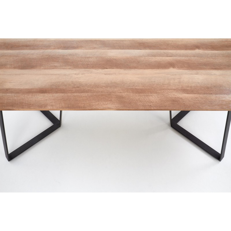 'CALGARY Table, Top - Rustic Walnut, Legs - Black' 'CALGARY Table, Top - Rustic Walnut, Legs - Black'