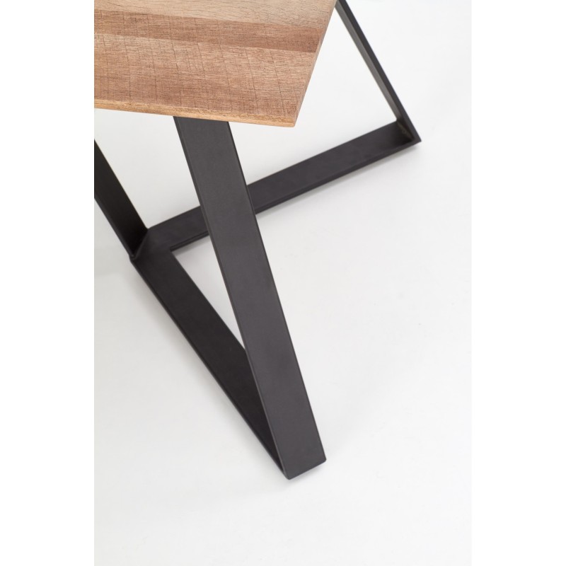 'CALGARY Table, Top - Rustic Walnut, Legs - Black' 'CALGARY Table, Top - Rustic Walnut, Legs - Black'