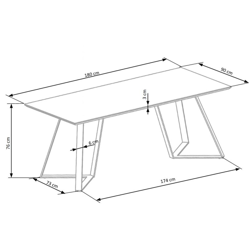 'CALGARY Table, Top - Rustic Walnut, Legs - Black' 'CALGARY Table, Top - Rustic Walnut, Legs - Black'