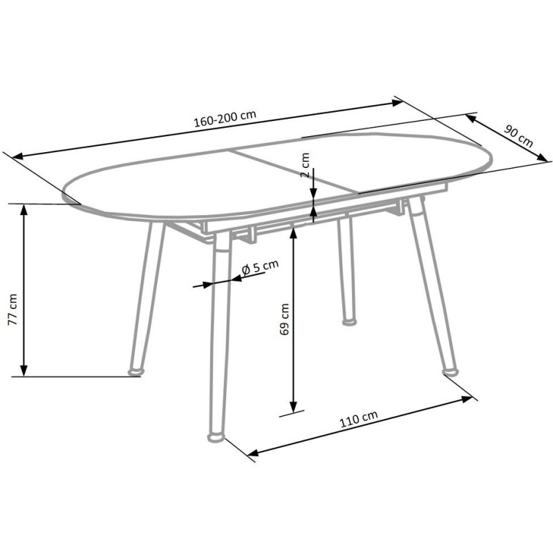 'CALIBER Extendable Table White / San Remo Oak' 'CALIBER Extendable Table White / San Remo Oak'