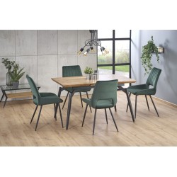 "CAMBELL Extendable Table, Top - Natural, Legs - Black"