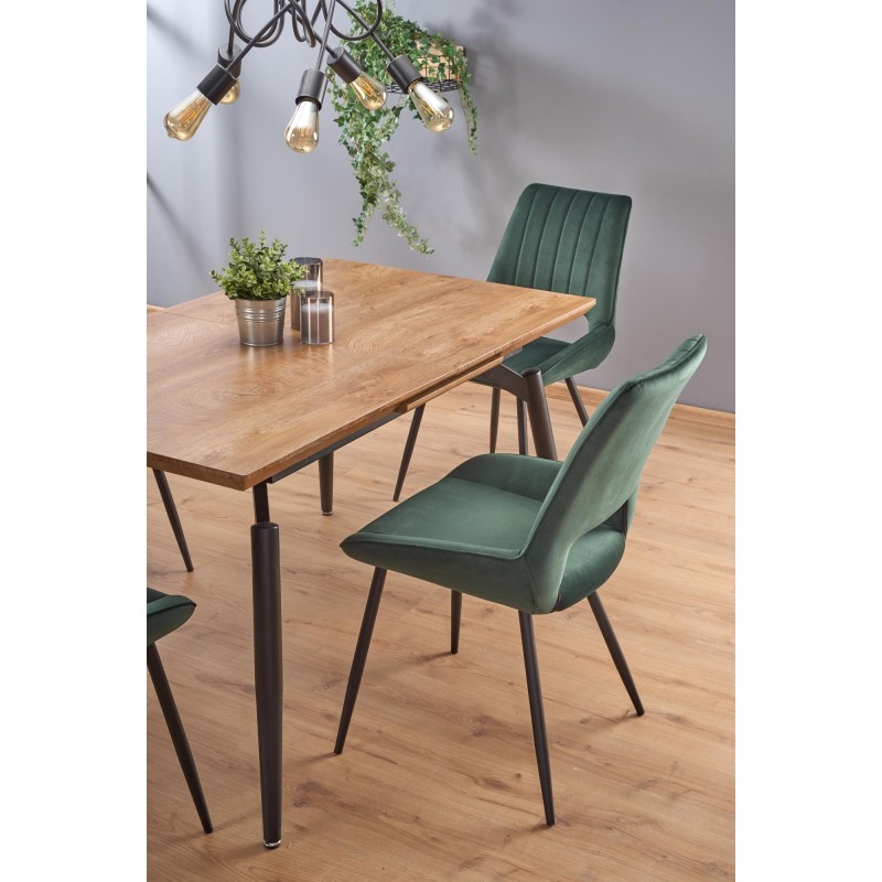 "CAMBELL Extendable Table, Top - Natural, Legs - Black" "CAMBELL Extendable Table, Top - Natural, Legs - Black"