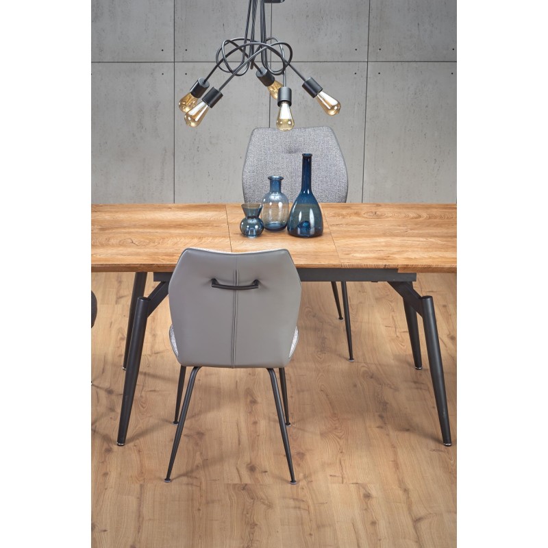 "CAMBELL Extendable Table, Top - Natural, Legs - Black" "CAMBELL Extendable Table, Top - Natural, Legs - Black"