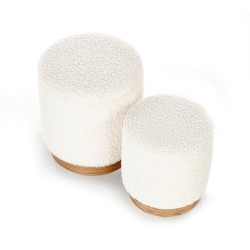 'CANCUN Set of 2 Poufs, Cream / Natural' 'CANCUN Set of 2 Poufs, Cream / Natural'