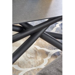 'CAPELLO Extendable Table Top - Dark Ash, Legs - Black' 'CAPELLO Extendable Table Top - Dark Ash, Legs - Black'
