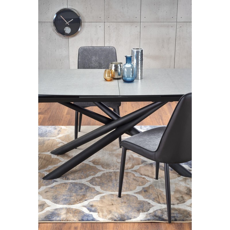 'CAPELLO Extendable Table Top - Dark Ash, Legs - Black' 'CAPELLO Extendable Table Top - Dark Ash, Legs - Black'