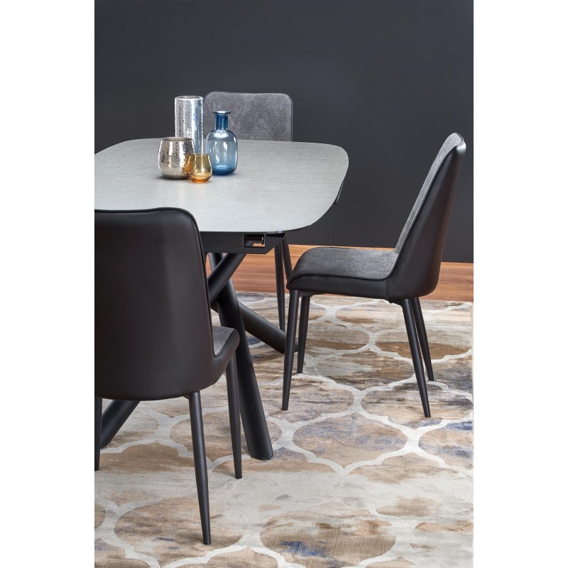'CAPELLO Extendable Table Top - Dark Ash, Legs - Black' 'CAPELLO Extendable Table Top - Dark Ash, Legs - Black'
