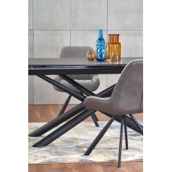 'CAPELLO Extendable Table Top - Dark Ash, Legs - Black' 'CAPELLO Extendable Table Top - Dark Ash, Legs - Black'