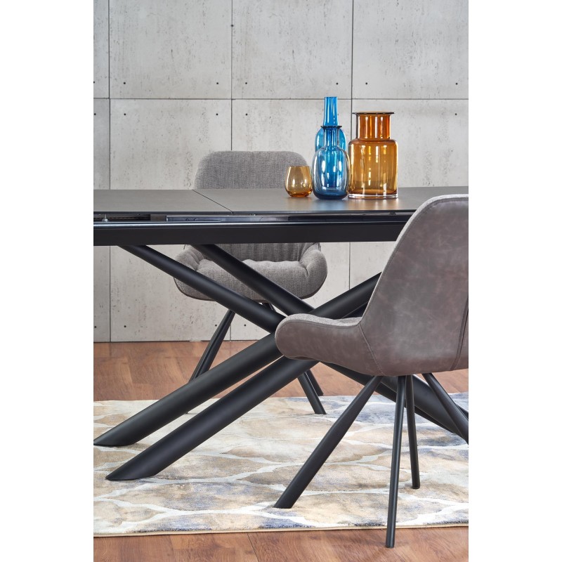 'CAPELLO Extendable Table Top - Dark Ash, Legs - Black' 'CAPELLO Extendable Table Top - Dark Ash, Legs - Black'
