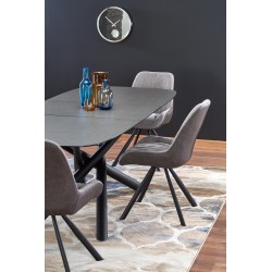 'CAPELLO Extendable Table Top - Dark Ash, Legs - Black' 'CAPELLO Extendable Table Top - Dark Ash, Legs - Black'