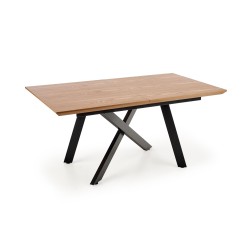 'CAPITAL 2 Natural Veneer Table, Top - Natural Oak, Legs - Black'