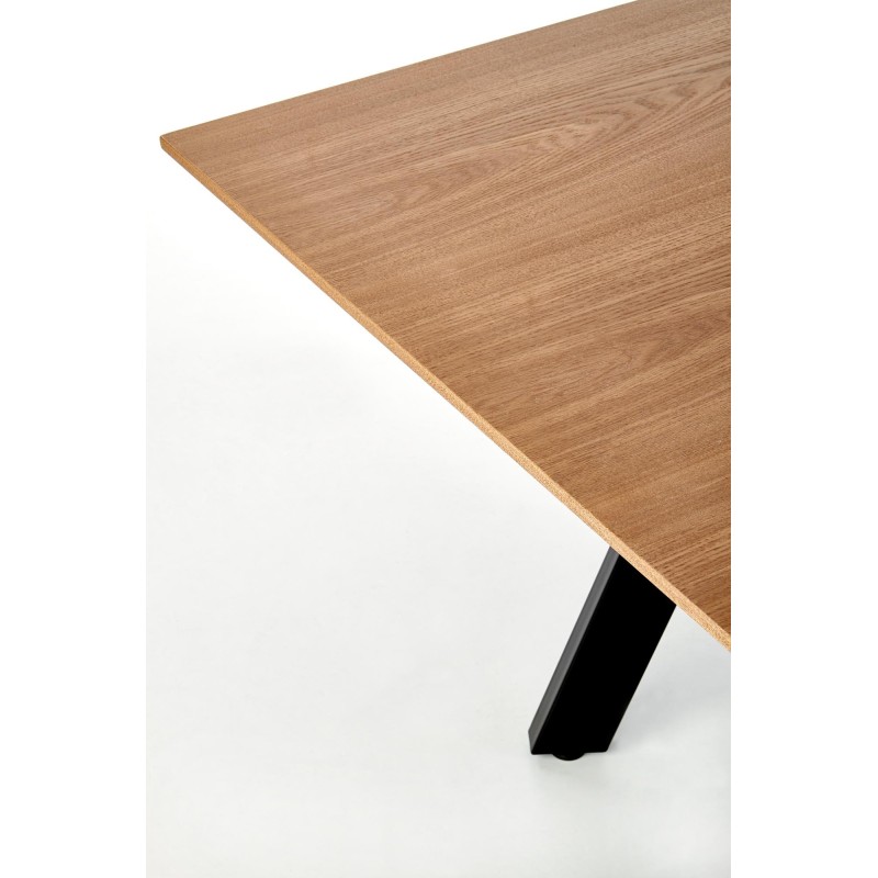 'CAPITAL 2 Natural Veneer Table, Top - Natural Oak, Legs - Black' 'CAPITAL 2 Natural Veneer Table, Top - Natural Oak, Legs - Black'