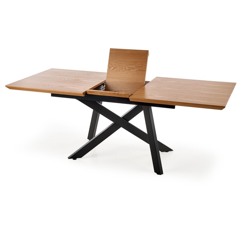 'CAPITAL 2 Natural Veneer Table, Top - Natural Oak, Legs - Black' 'CAPITAL 2 Natural Veneer Table, Top - Natural Oak, Legs - Black'