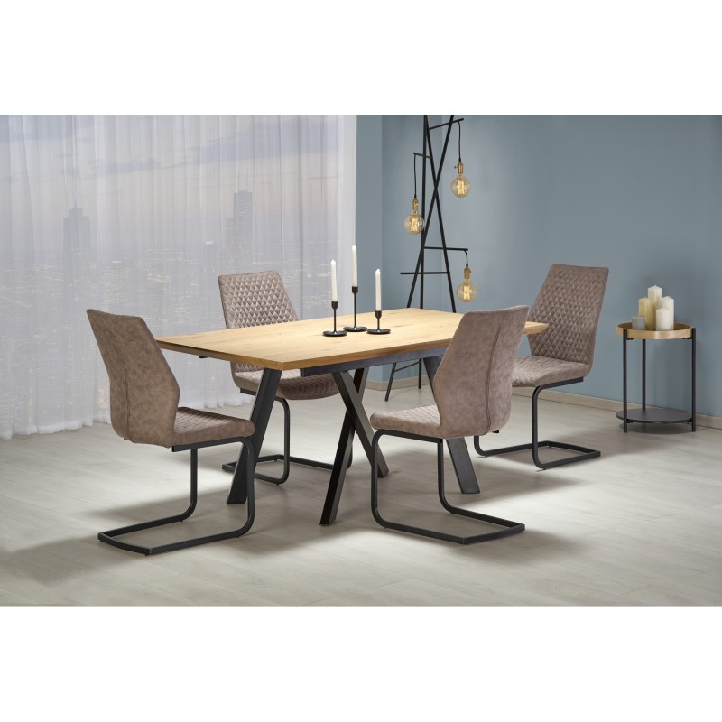 'CAPITAL Table 160-200 cm, Golden Oak / Black'