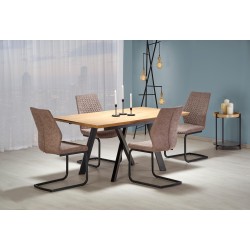 'CAPITAL Table 180-240 cm, Golden Oak / Black'