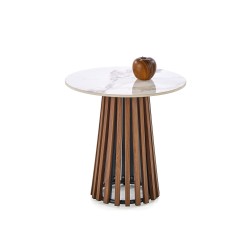 'CARINA_S Beige Marble / Walnut Coffee Table'