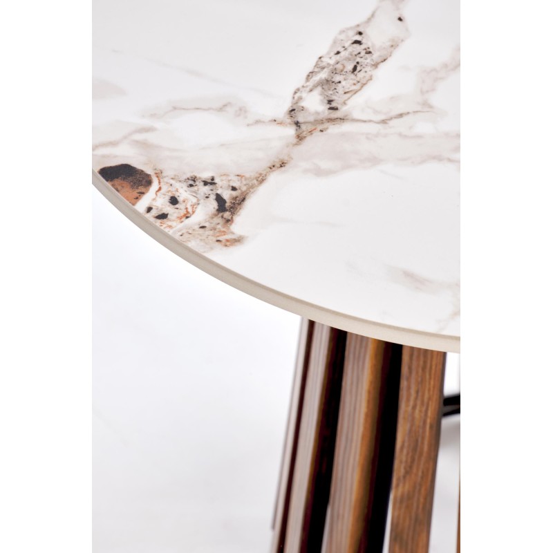 'CARINA_S Beige Marble / Walnut Coffee Table' 'CARINA_S Beige Marble / Walnut Coffee Table'